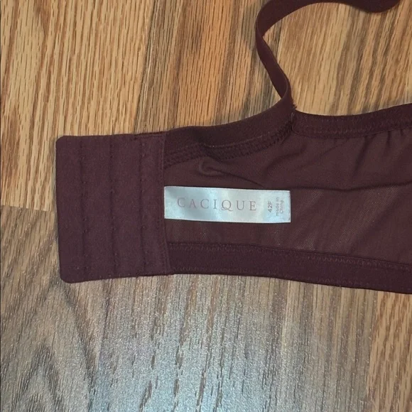 Cacique Red Lace Bra, underwire, lined, 42F - Picture 6 of 8